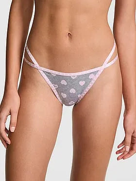 Logo Cotton High-Leg Thong Panty