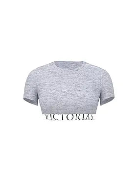 Cotton Short-Sleeve Bralette Crop Top