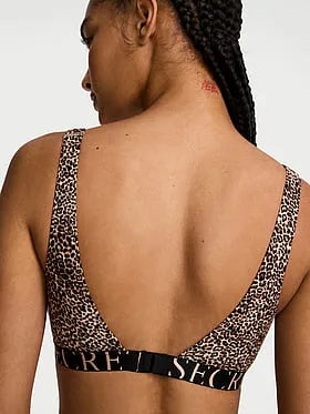 Cotton Exploded Logo Unlined Plunge Bralette