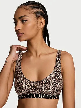 Cotton Exploded Logo Unlined Plunge Bralette