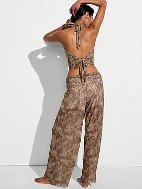 Beachwear Mesh Foldover Pants