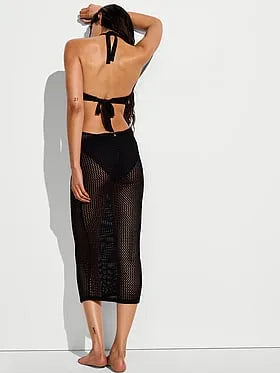 Beachwear Crochet Plunge Cut-Out Midi Dress
