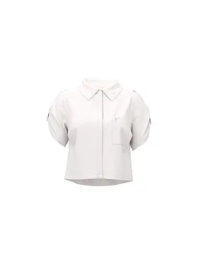Beachwear Linen Boxy Short-Sleeve Top
