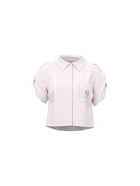Beachwear Heritage Stripe Linen Boxy Short-Sleeve Top