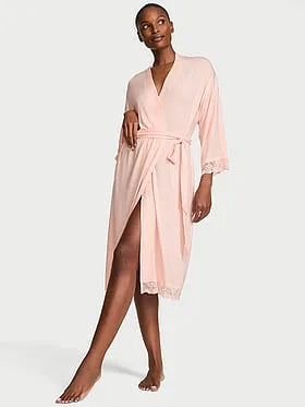 SoSoftâ¢ Modal Lace-Trim Robe