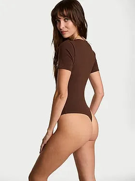 Shapewear by Victoria Smoothing Rib Tee Bodysuit