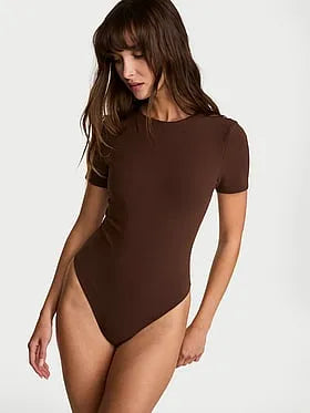 Shapewear by Victoria Smoothing Rib Tee Bodysuit