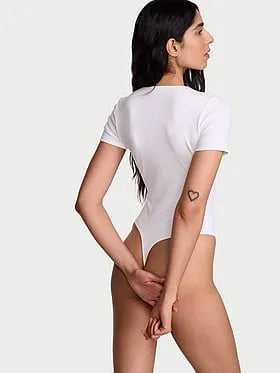 Shapewear by Victoria Smoothing Rib Tee Bodysuit