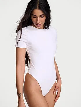 Shapewear by Victoria Smoothing Rib Tee Bodysuit