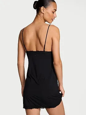 SoSoftâ¢ Modal Lace-Trim Tie-Front Slip Dress