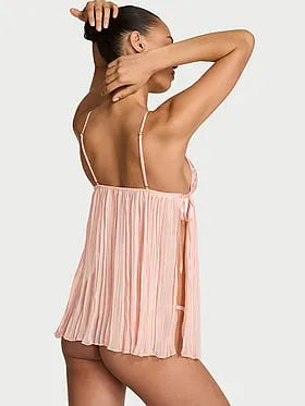 Lace Triangle Pleated Babydoll Set