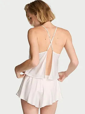 Satin Open-Back Cami & Shorts Set