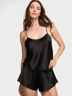 Satin Open-Back Cami & Shorts Set