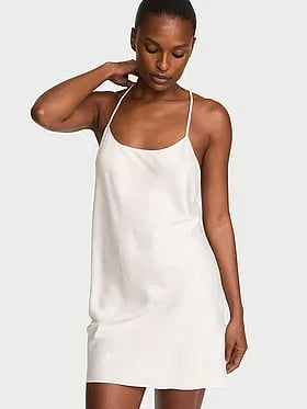 Satin Open-Back Slip Dress