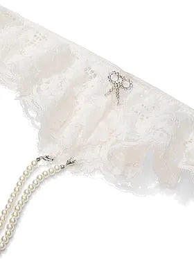Lace Flutter Pearl Strand Thong