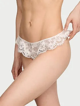 Lace Flutter Pearl Strand Thong