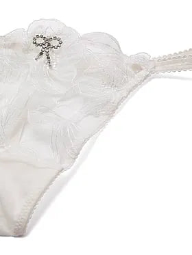 Frou Frou Embroidery Strappy V-String Panty