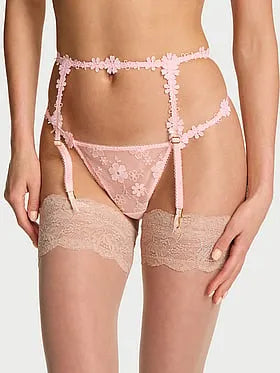Blossom Embroidery Garter Belt