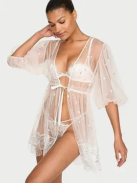 Atelier x Victoria's Secret Bridal Embellished Tulle Short Robe