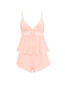 SoSoftâ¢ Modal Lace-Trim Cami & Shorts Set