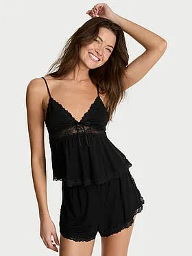 SoSoftâ¢ Modal Lace-Trim Cami & Shorts Set