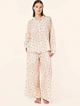 Hearts Full-Length Cotton PJ Set