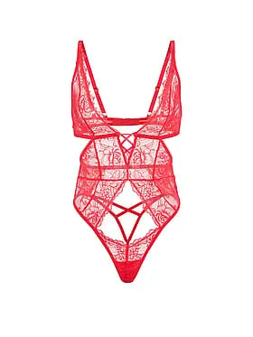 Rose Lace Plunge Teddy