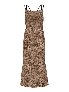 Geo Leo Chiffon Draped Maxi Slip Dress