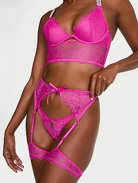 Rose Lace Bows Garter Belt