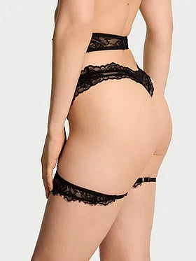 Rose Lace Bows Garter Belt