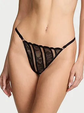 Desire Lines Embroidery Adjustable V-String Panty