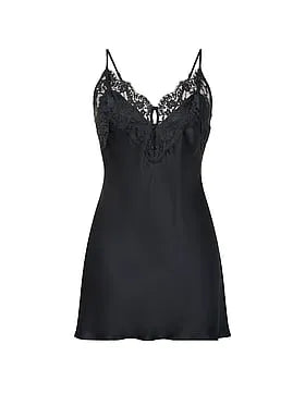 Satin Lace-Trim Short Slip Dress