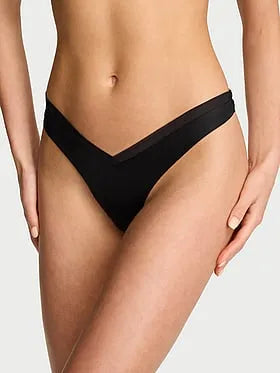 Sheer Reveal Mesh-Trim Strappy-Back Thong Panty