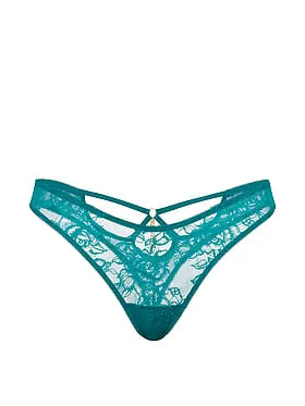 Rose Lace Strappy-Back Charm Thong Panty