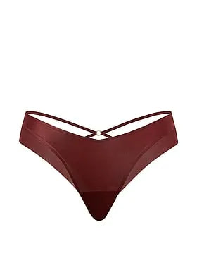 Sheer Reveal Mesh-Trim Strappy-Back Cheeky Panty