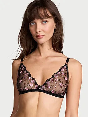 Tease Rose Embroidery Triangle Bralette