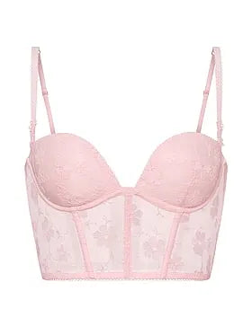 Blossom Embroidery Plunge Corset Top