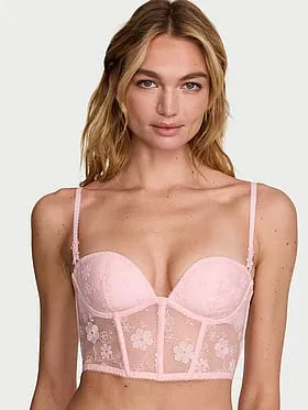 Blossom Embroidery Plunge Corset Top