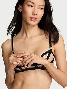 Shine Leo Hardware Strappy Peekaboo Demi Bra