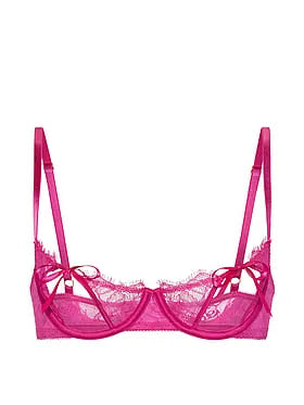 Rose Lace Bows Peekaboo Balconette Bra