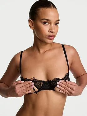 Rose Lace Bows Peekaboo Balconette Bra