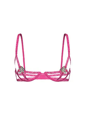 Rose Hardware Lace Strappy Peekaboo Demi Bra