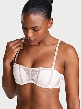 Rose Lace Gradient Shine Bandeau Bra