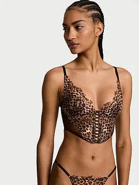 Geo Leo Embroidery Lightly Lined Bra Top