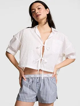 Coastal Cutie Tie-Front Sleepshirt