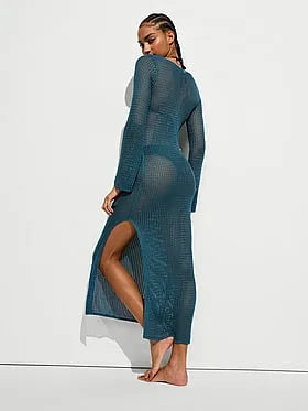 Beachwear Crochet Long-Sleeve Maxi Dress
