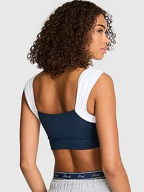 PINK Relayâ¢ Ruched Cropped Bra Tank