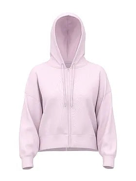 Soft Modal Bubble-Sleeve Full-Zip Cropped Hoodie