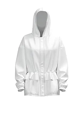 Lightweight Woven Ruffle Hooded Jacket