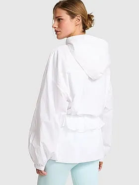 Lightweight Woven Ruffle Hooded Jacket